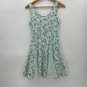 Disney CINDERELLA  Dress Juniors Skater Lace Sleeveless Floral Mint Color